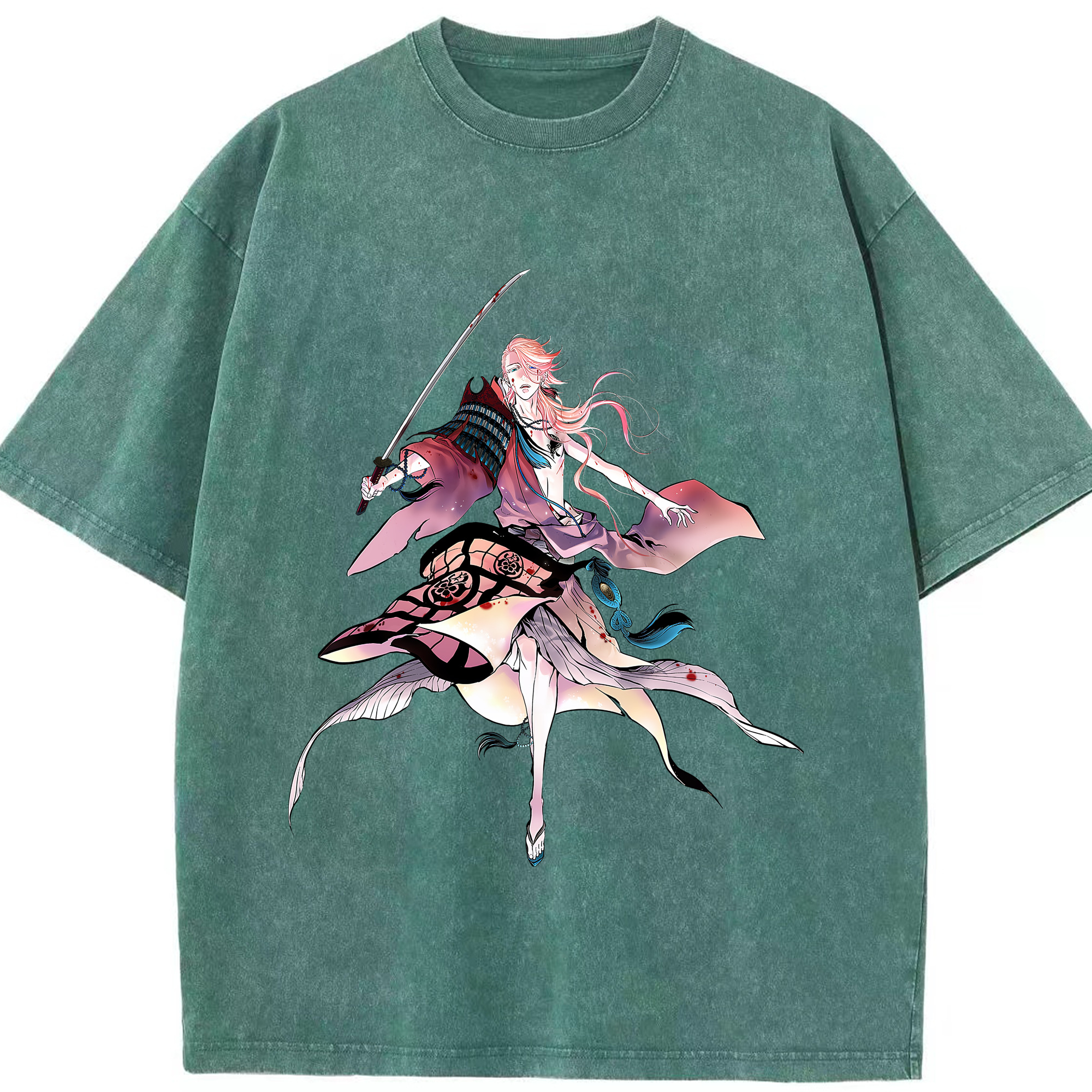 （画像用） 刀剣乱舞 Touken Ranbu 綿100% ヴィンテージ風 半袖Tシャツ（フロントプリント）